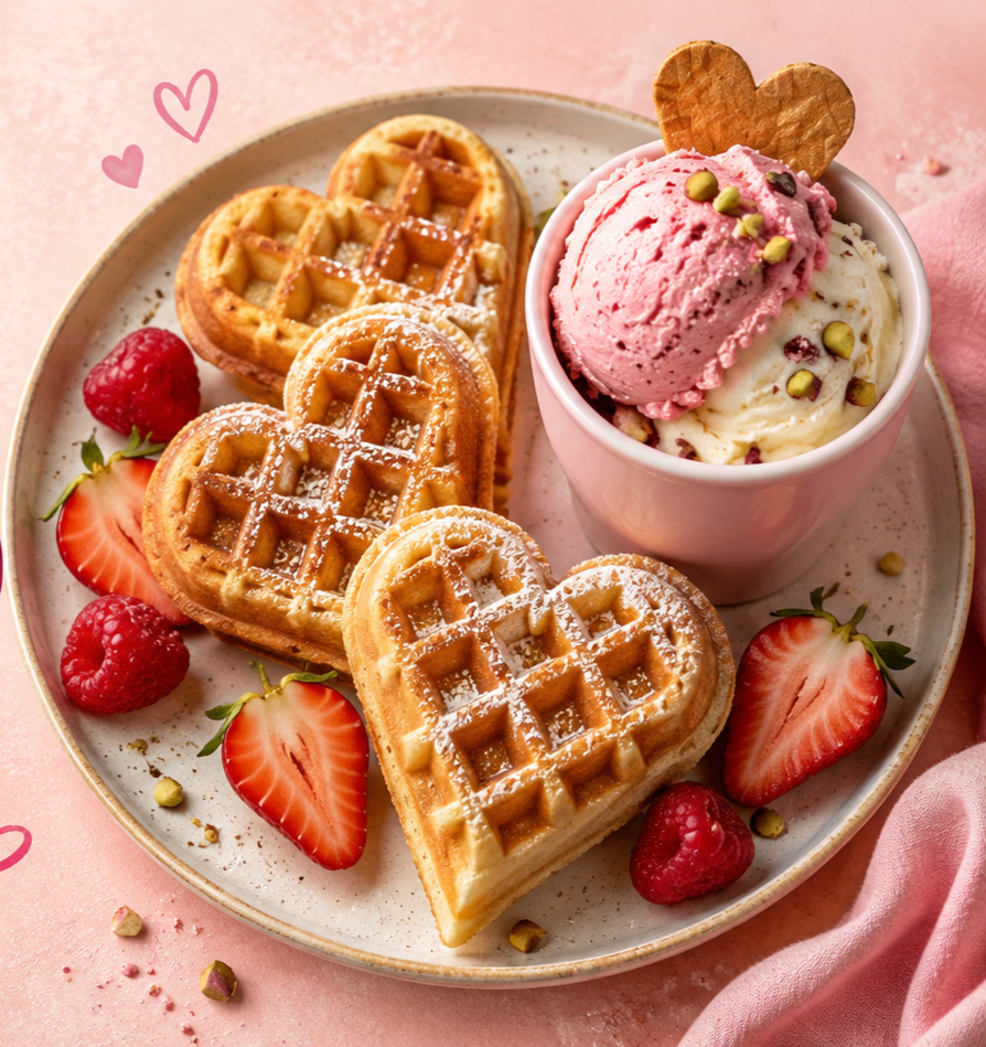 heart shaped waffles